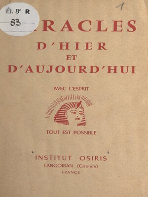 cover image of Miracles d'hier et d'aujourd'hui